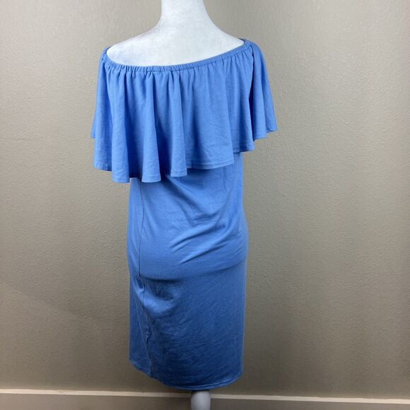 Coolmee Dress Women Small‎ Blue Midi Off The Shoulders - Picture 5 of 13